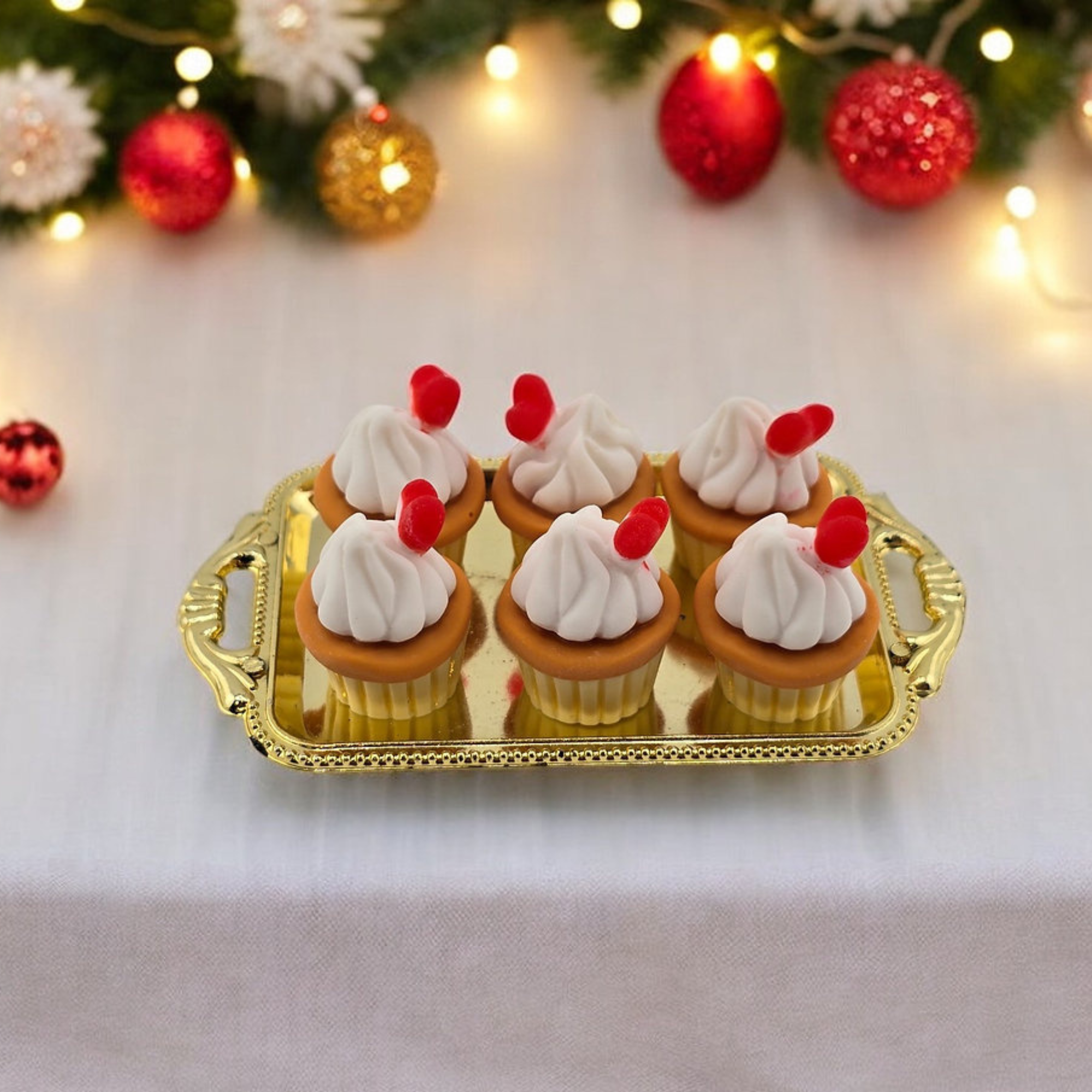 Elf Donuts & Cupcakes Dessert Tray Set Prop Scene