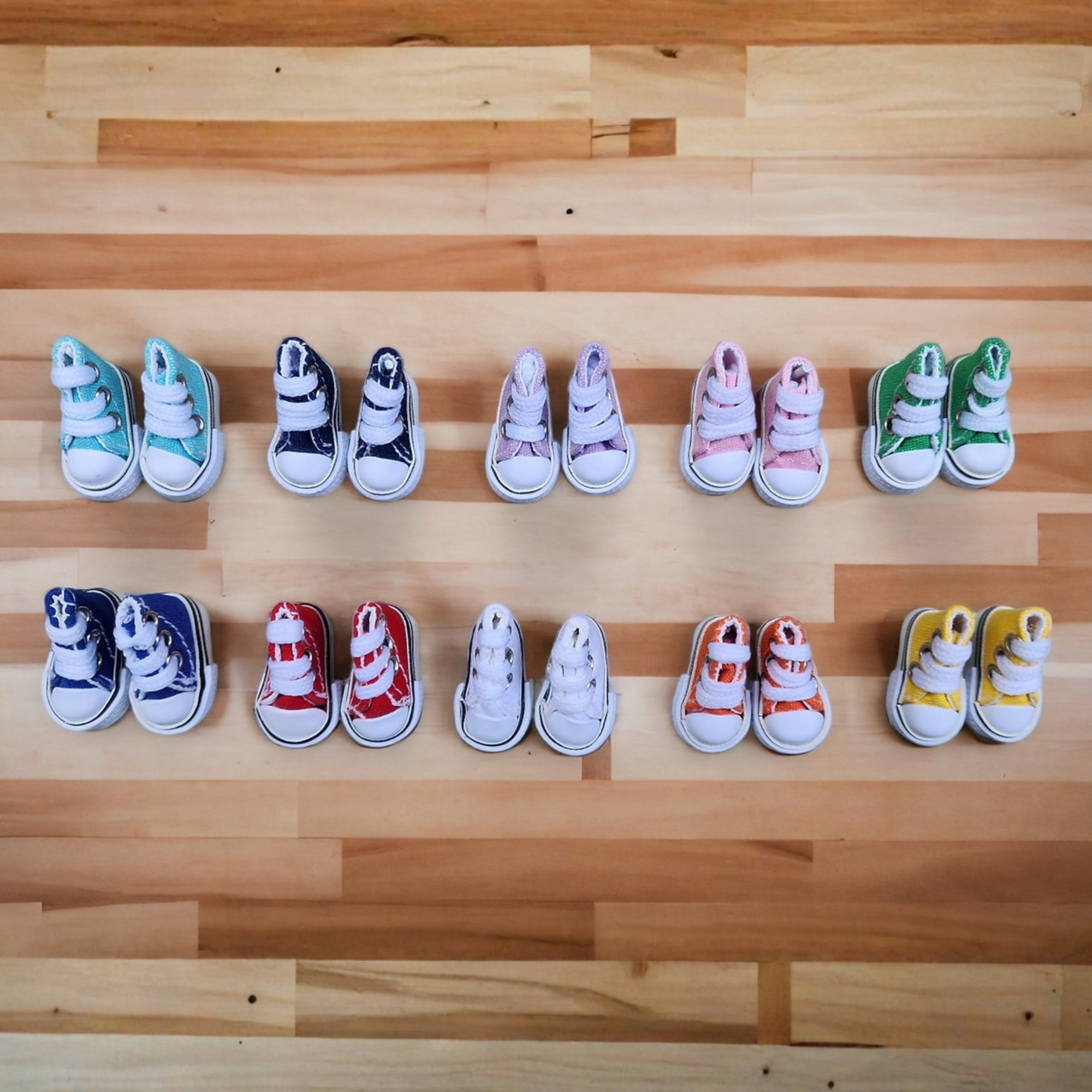 Mini Elf Sneakers | Colorful Canvas Shoes for Christmas Elf Dolls | Fits 11.5–12" Elves