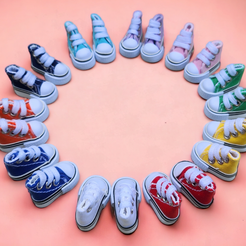 Mini Elf Sneakers | Colorful Canvas Shoes for Christmas Elf Dolls | Fits 11.5–12" Elves
