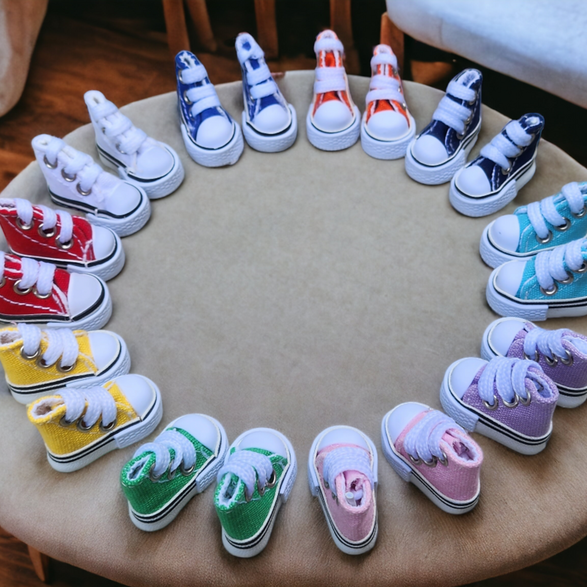 Mini Elf Sneakers | Colorful Canvas Shoes for Christmas Elf Dolls | Fits 11.5–12" Elves