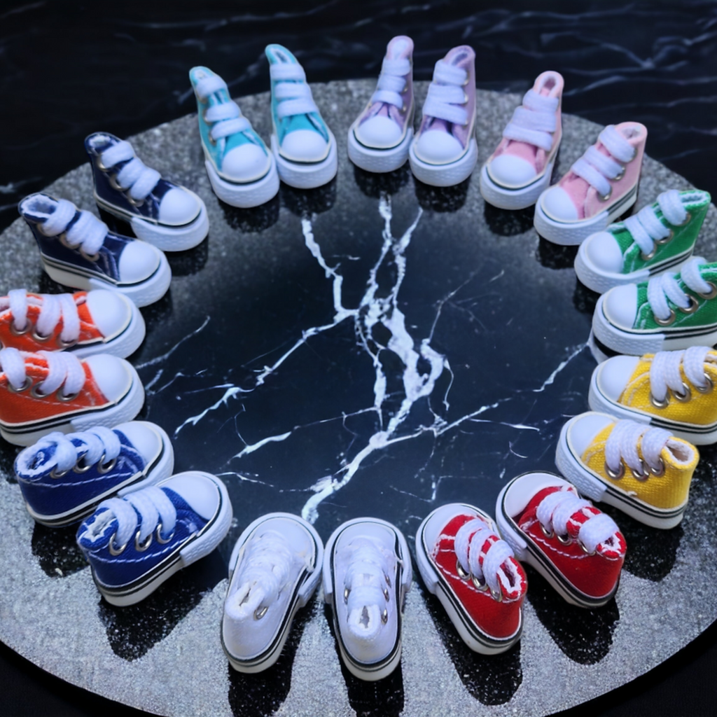 Mini Elf Sneakers | Colorful Canvas Shoes for Christmas Elf Dolls | Fits 11.5–12" Elves