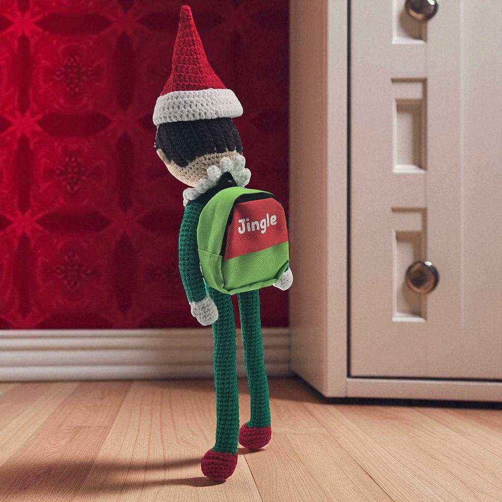 Handmade Poseable Crochet Christmas Elf Doll