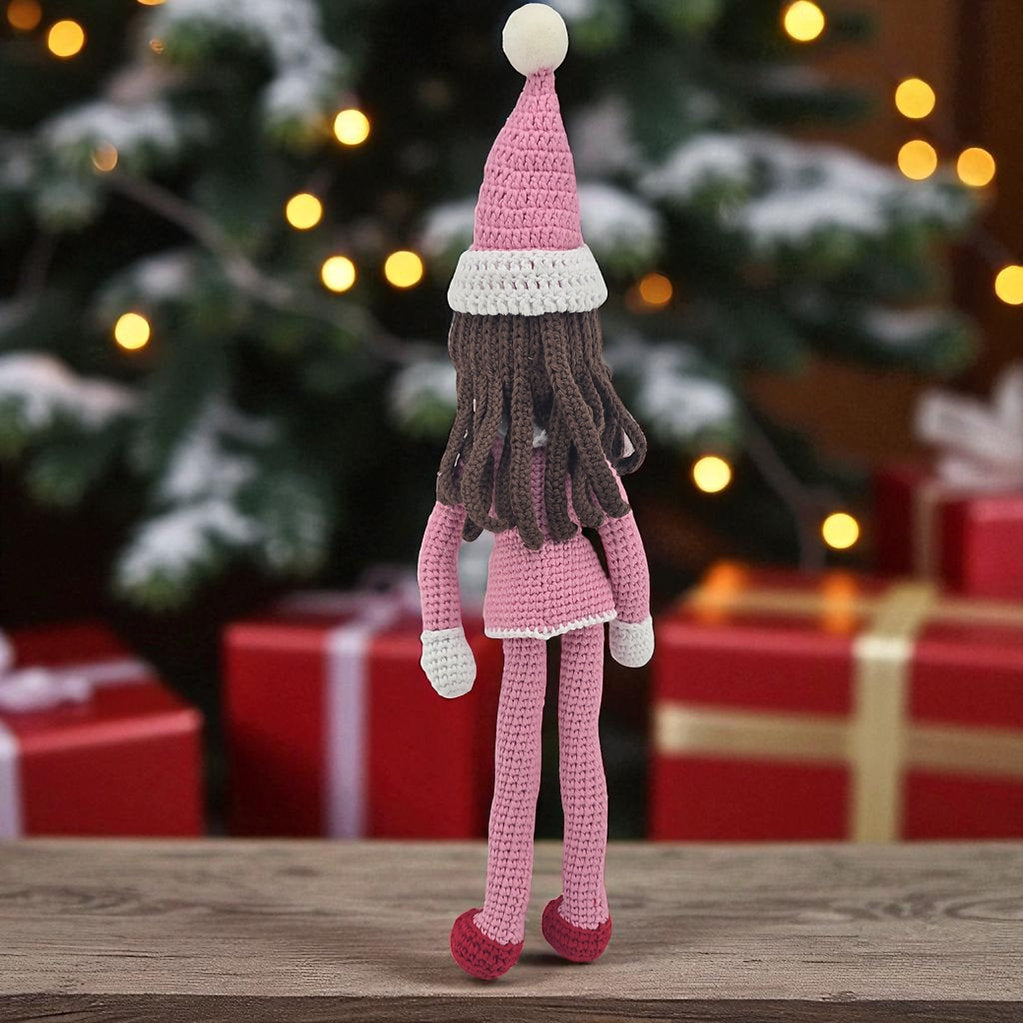 Handmade Poseable Crochet Christmas Elf Doll