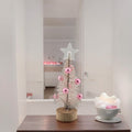 5.5" Mini Pink Ornament Christmas Tree with Optional LED Lights