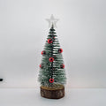 7.5" Mini Christmas Tree with Red Ornaments & Optional LED Lights